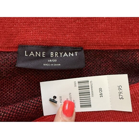 Lane Bryant Womens Plus Size Plaid Pencil Skirt Red Size 18/20 New With Tags - Picture 5 of 8